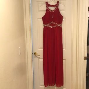 Beautiful red dress.